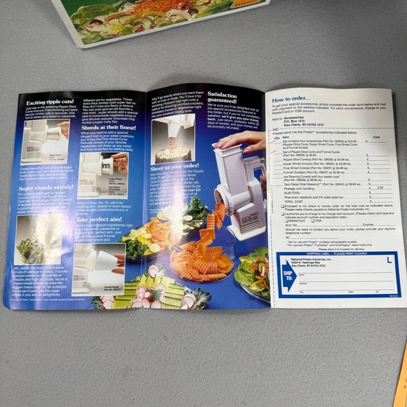 Vintage Presto SaladShooter Electric Slicer Shredder 02910 Cheese Grater In Box - Picture 14 of 14